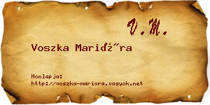 Voszka Marióra névjegykártya